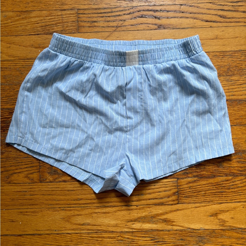 Blue Striped Women's Shorts